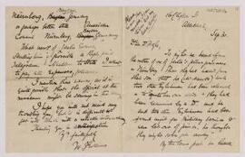 Letter sent by W. J. Evans to Dr Hoyle,
