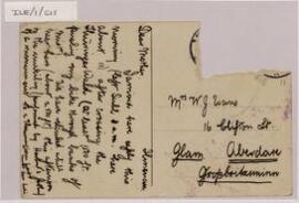 Postcard to Ifor's mother,