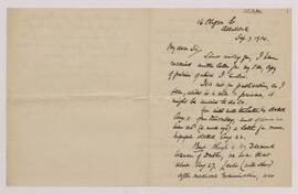 Letter sent by W. J. Evans to unknown recipient,