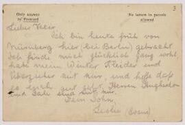 Postcard from Ifor (Spandau) to his father,