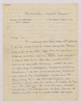 Letter from the National Museum of Germany to unknown recipient,