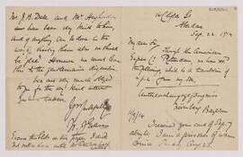 Letter sent by W. J. Evans to unknown recipient,