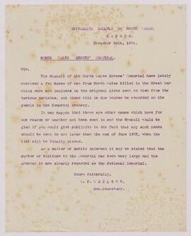 Letter from Major W.P. Wheldon to an unknown recipient,