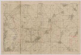 Map of South East of Cambrai, Northern France,