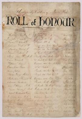 'University College of North Wales, Roll of Honour',
