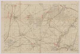 Map of South East of Cambrai, Northern France (Bohain area),