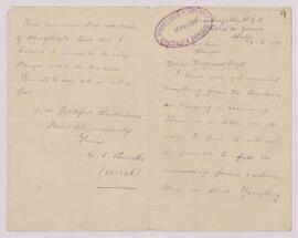 Letter from W.L. Brooks, a Bangor student serving in Italy, to J.E. Lloyd,