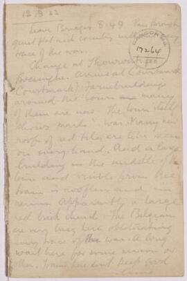 Notes written by R. Silyn Roberts when visiting the graves of fallen soldiers in Flanders, 1923, ...