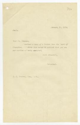 Letter sent 20 Jan 1916,