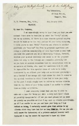 Letter sent 6 Jan 1916,