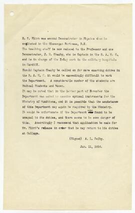 Letter sent 11 Jan 1916,