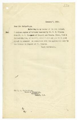 Letter sent 7 Jan 1916,