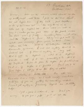 Letter sent 20 Oct 1916,