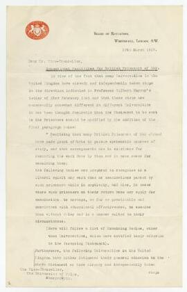 Letter sent 12 Mar 1917,
