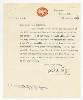 Letter sent 18 Jan 1916,