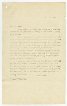 Letter sent 6 Oct 1916,