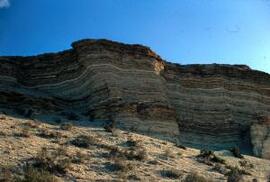 [Stratified limestone cliffs]