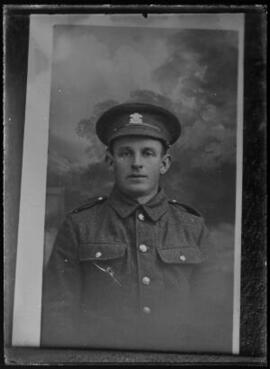 [Copy photo of a Private in the Welsh Regiment]