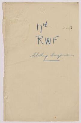 Clothing correspondence, April-June,