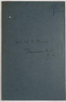 Captain A. F. Morris, London, March 1916. Copy letter of introduction,