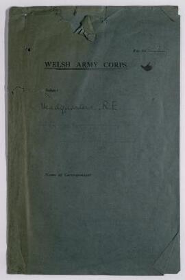 Correspondence respecting, and with, Officer Commanding, Dec. 1914-Dec. 1915; Formation of Fortre...