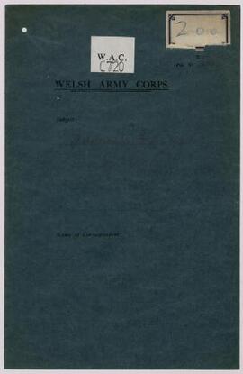 Correspondence, Dec. 1915-Jan. 1916, with the Territorial Force Association, Denbigh. 1915-16,