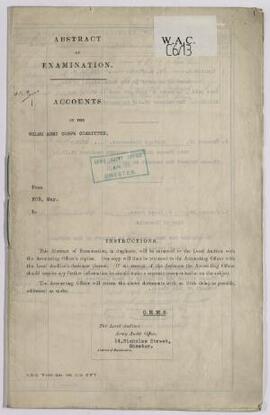 Abstract of Examination of accounts of the Welsh Army Corps Committee for May 1915, completed 23 ...