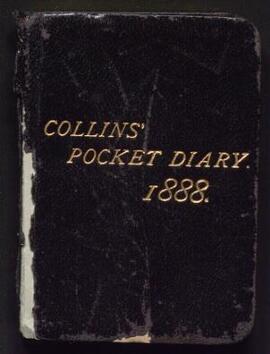 Collins' Pocket Diary for 1888 bearing few entries,