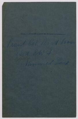 Correspondence, May-June 1916, to Lieut. Col. Lloyd Evans,