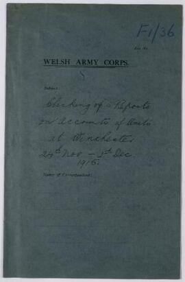 Checking of, and reports on, accounts of units at Winchester, 23 Nov.-3 Dec. 1915,