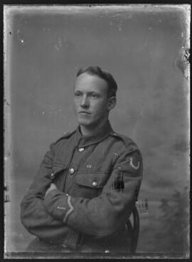 [Half-length portrait of a soldier in the Royal Warkickshire Regiment]