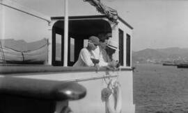 [David and Richard Lloyd George aboard the 'Andalucia']