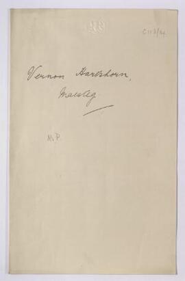 Vernon Hartshorn, Maesteg, letter from, 10 Oct. 1914,