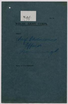Correspondence, Dec. 1915, of Chief Ordnance Officer, Burscough,