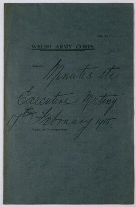 Agenda, minutes and general correspondence relating to the National Executive meeting, 17 Feb. 1915,