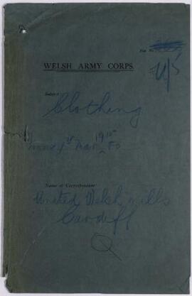 United Welsh Mills, Cardiff, Nov. 1914-July 1916. (Two files). 1914-16,