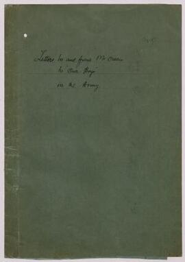 Letters to and from Owen W. Owen to 'Our Boys' in the Army, Nov. 1917-April 1918, and Christmas/N...
