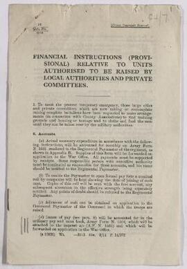 Correspondence, Dec. 1915, of Command Paymaster, Western Command, with copy of Financial Instruct...