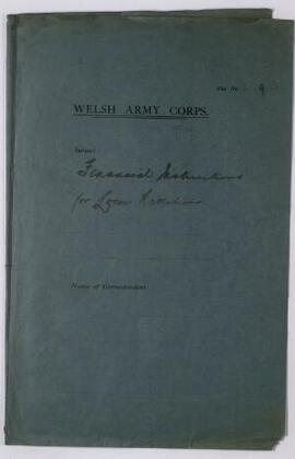 War Office correspondence, Sept.-Nov. 1914, re financial instructions to Local Battalions,