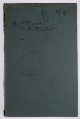 Correspondence, July-Oct. 1915, between The Secretary, Welsh Army Corps Committee and Headquarter...