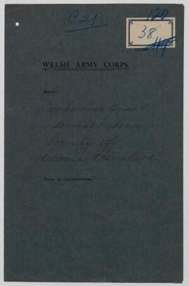 Lord Lieutenant's correspondence, co. Carms., Oct,