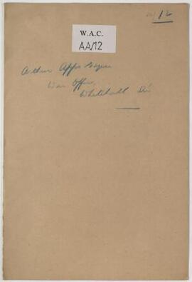 Arthur Apps, War Office, April 1916, re typewriter,