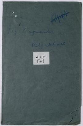 Correspondence, Dec. 1914-Nov. 1916, of Regimental Paymaster, Blackheath. 1914-16,