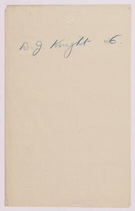 W. J. Knight, Brecon, Nov. 1914, re his son,