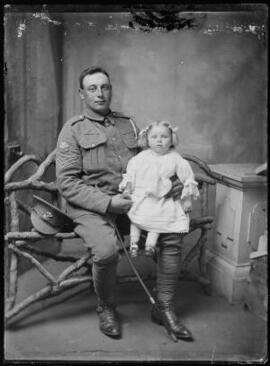 [A Sergeant in the Pembroke Yeomanry with his young daughter]