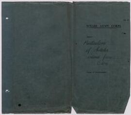Particulars of articles ordered from store,