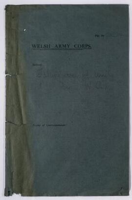 Taking over of units of Welsh Army Corps by War Office, June-Aug,