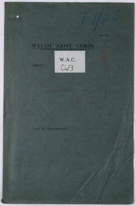 Correspondence, Dec. 1914-Nov. 1915, of Command Paymaster, Chester. 1914-15,