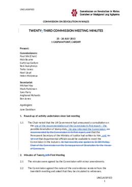 Minutes of the twenty-third meeting of the Commission