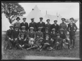 [Soldier & civilians at a Military Camp]
